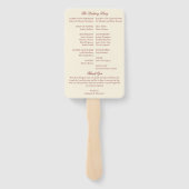 Red & Ivory Old Money Wedding Program Itinerary ハンドファン (裏面)