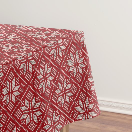 Red Jacquard Christimas Tablecloth テーブルクロス (インサイチュ)
