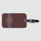 Red Japanese Antique Fans Elegant Personalised ラゲッジタグ (正面横)