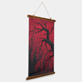 Red Japanese Maple Tree Black Branches Dramatic 吊り下げ型タペストリー (傾斜あり)