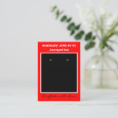 Red Jewelry Earrings Display QR Codes 名刺 (スタンド正面)