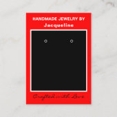 Red Jewelry Earrings Display QR Codes 名刺 (正面)