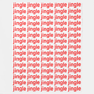 Red Jingle (Jingle Jingle Jingle)ホワイトクリスマス フリースブランケット