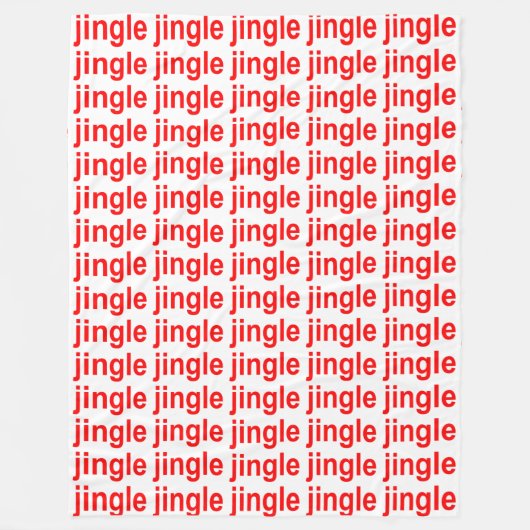 Red Jingle (Jingle Jingle Jingle)ホワイトクリスマス フリースブランケット (正面)