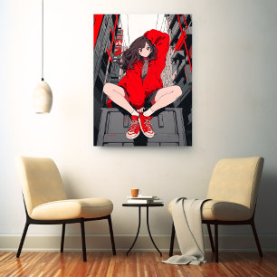 RED JK アートパネル|寿司娘 Art Panel GenerativeAI キャンバスプリント