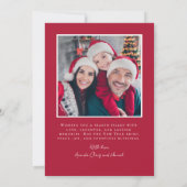 Red JOYフォトモダンクリスマスカード シーズンカード (裏面)