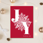 Red JOYフォトモダンクリスマスカード シーズンカード