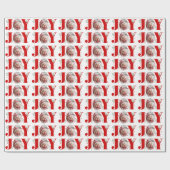 Red JOYメリークリスマスホリデー写真 ラッピングペーパー (フラット)