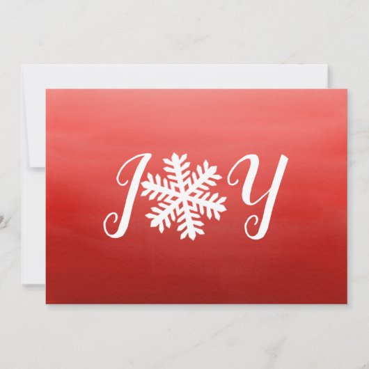 Red Joy Snowflake Holiday Card シーズンカード (正面)