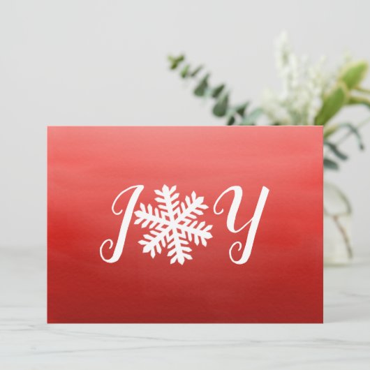 Red Joy Snowflake Holiday Card シーズンカード (スタンド正面)