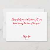 Red Joy Snowflake Holiday Card シーズンカード (裏面)