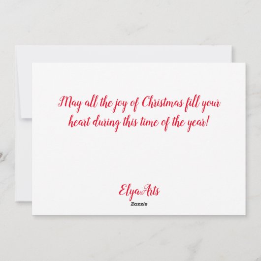 Red Joy Snowflake Holiday Card シーズンカード (裏面)