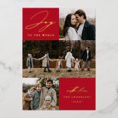 Red Joy to the World 4モダン写真 箔シーズンカード (正面)