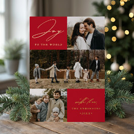 Red Joy to the World 4モダン写真 箔シーズンカード