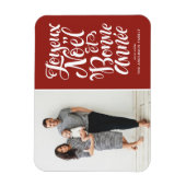 Red Joyeux Noel et Bonne Anneeクリスマスフォト マグネット (縦)