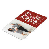 Red Joyeux Noel et Bonne Anneeクリスマスフォト マグネット (左側)