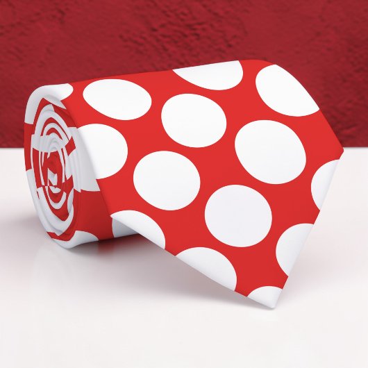 Red Jumbo Polka Dots Custom Necktie ネクタイ