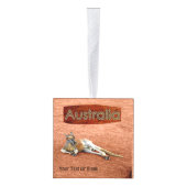 Red Kangaroo In Slouch Hat キューブオーナメント (右)