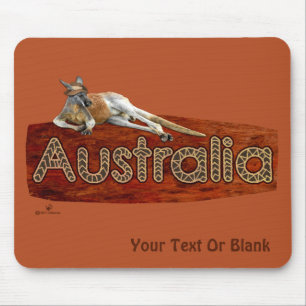 Red Kangaroo In Slouch Hat マウスパッド