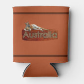 Red Kangaroo In Slouch Hat 缶クーラー (正面)