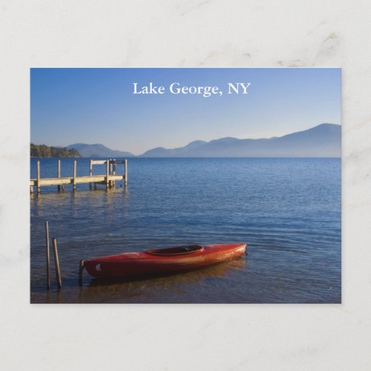 Red Kayak on Lake George, NY ポストカード (正面)