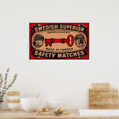 Red Key - Matchbox Print - Sweden Wall Art ポスター (キッチン)