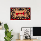 Red Key - Matchbox Print - Sweden Wall Art ポスター (ホームオフィス)