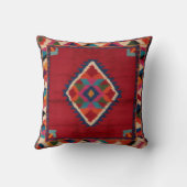 Red Kilim Rug Pillows:、はっきりした、ユニークそして時代を超越 クッション (裏面)