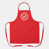 Red kitchen apron with chef's name in the logo エプロン (正面)