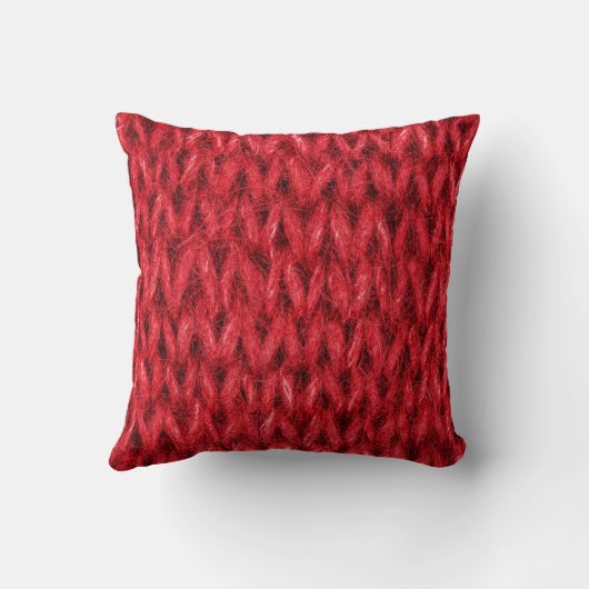 Red knitting wool texture background. クッション (裏面)