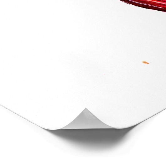 Red Koi Carp Fish ポスター (角)