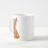 Red Lab Christmas Tree Light Pajama Labrador Dog L コーヒーマグカップ (正面左)