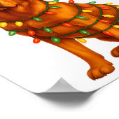 Red Lab Christmas Tree Light Pajama Labrador Dog L ポスター (角)