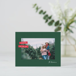 Red Label Single Photo Flat Holiday Postcard シーズンポストカード