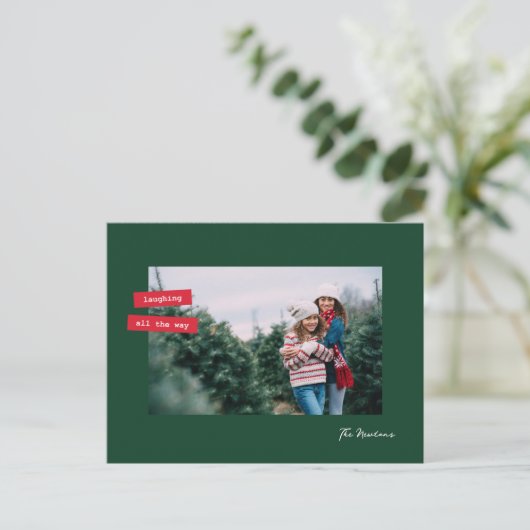 Red Label Single Photo Flat Holiday Postcard シーズンポストカード (スタンド正面)