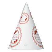 Red Lace Berry First Birthday  パーティーハット (左)