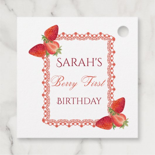 Red Lace Berry First Birthday  フェイバータグ (裏面)