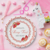Red Lace Berry First Birthday ペーパープレート (パーティー)