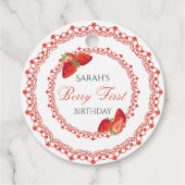 Red Lace Berry First Birthday Round フェイバータグ (裏面)