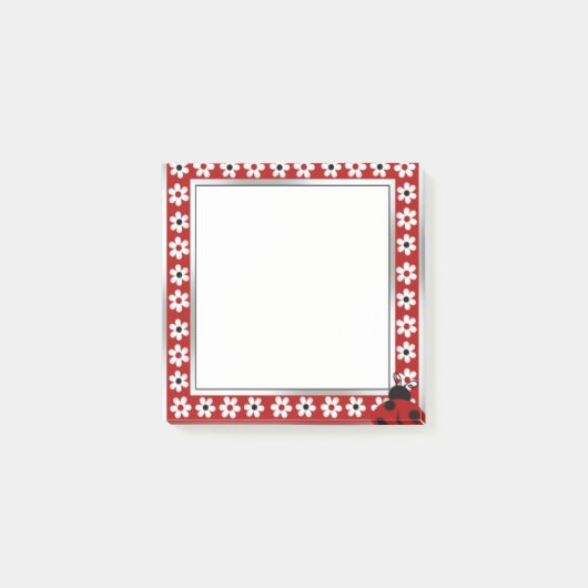 Red Lady Bug Post-it®ノート ポストイット (正面)