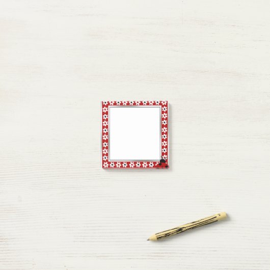 Red Lady Bug Post-it®ノート ポストイット (デスク上)