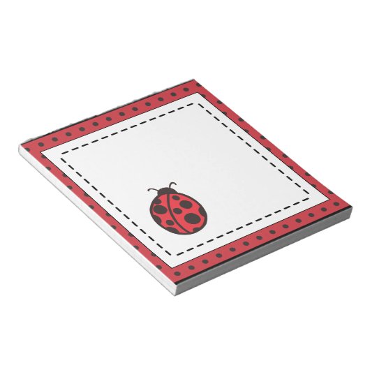 Red Ladybugメモ帳 ノートパッド (アングル)