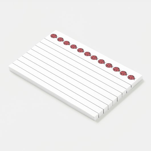 Red Ladybug Post It Notes ポストイット (アングル)