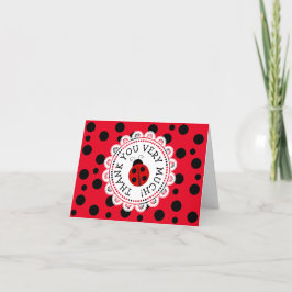 Red Ladybug Thank you Notes サンキューカード