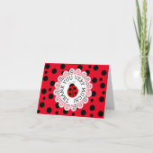 Red Ladybug Thank you Notes サンキューカード (正面)