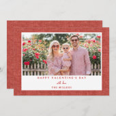 Red Landscape Happy Valentine's Day Photo Card シーズンカード (正面/裏面)