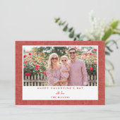 Red Landscape Happy Valentine's Day Photo Card シーズンカード (スタンド正面)