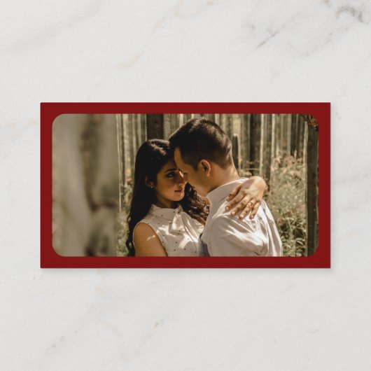 Red landscape RSVP QR Code Card Modern Wedding エンクロージャーカード (裏面)