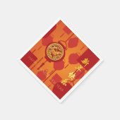 Red Lanterns Chinese Horse New Year PPN Napkins スタンダードカクテルナプキン (角)