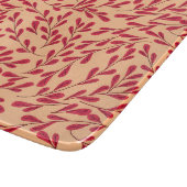  Red Leafy Branches Seamless Pattern カッティングボード (角)